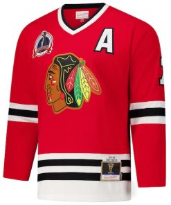 Alternative view of Chris Chelios Chicago Blackhawks 1991-92 Power Play Jersey - Red