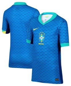Alternative view of Brazil National Team Nike Youth 2024 Away Stadium Replica Jersey?¨C Blue