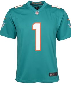 Alternative view of Tua Tagovailoa Miami Dolphins Nike Youth Game Jersey - Aqua