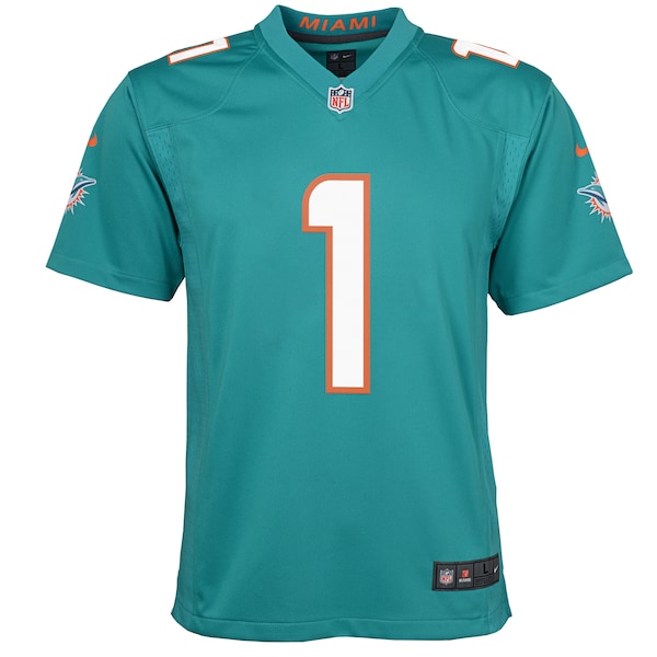 Tua Tagovailoa Miami Dolphins Nike Youth Game Jersey - Aqua - Image 2