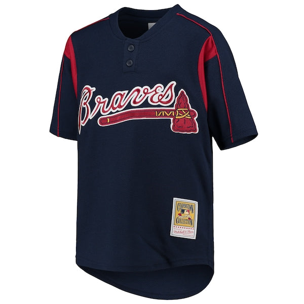 Chipper Jones Atlanta Braves Youth Cooperstown Collection Mesh Batting Practice Jersey - Navy - Image 2