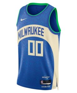 Alternative view of Milwaukee Bucks Nike Unisex 2023/24 Custom Swingman Jersey - Royal - City Edition