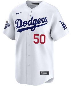 Alternative view of Mookie Betts Los Angeles Dodgers Nike Home 2025 World Series Champions Limited Jersey - White
