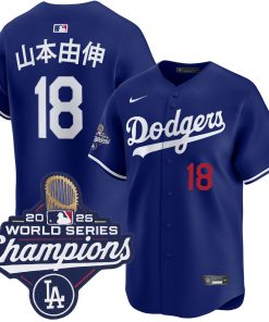 Yoshinobu Yamamoto Los Angeles Dodgers Nike 2025 World Series Champions Home Replica Jersey - Royal