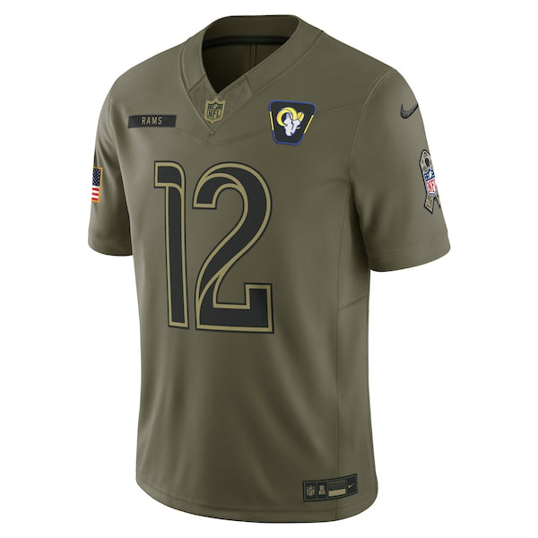 Puka Nacua Los Angeles Rams Nike 2025 Salute to Service Limited Jersey - Olive - Image 2