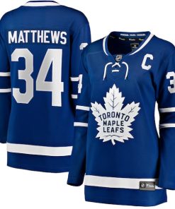 Auston Matthews Toronto Maple Leafs  Women's Captain Patch Home Breakaway Player Jersey - Blue
