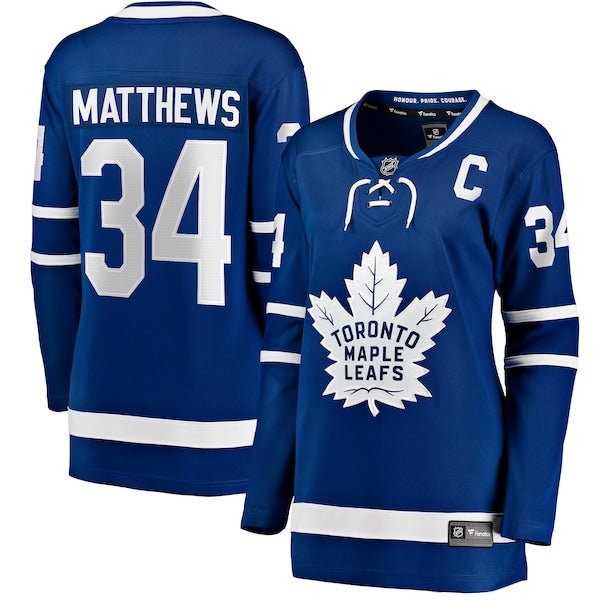 Auston Matthews Toronto Maple Leafs Women's Captain Patch Home Breakaway Player Jersey - Blue
