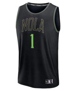 Alternative view of Zion Williamson New Orleans Pelicans  Youth 2025/26 City Edition Fastbreak Jersey - Black