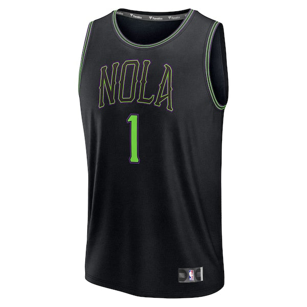 Zion Williamson New Orleans Pelicans Youth 2025/26 City Edition Fastbreak Jersey - Black - Image 2
