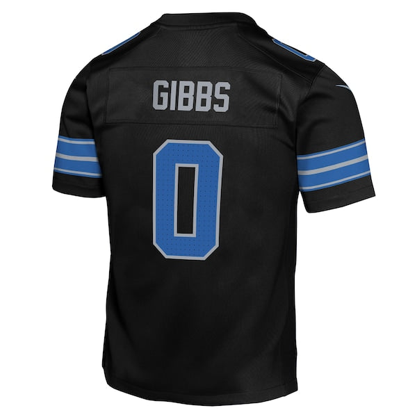 Jahmyr Gibbs Detroit Lions Nike Youth Alternate Game Jersey - Black/White/Blue - Image 4