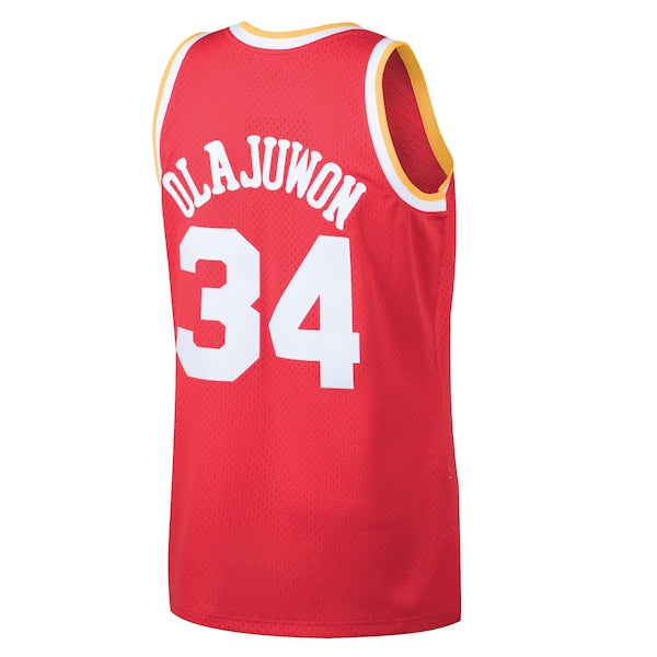 Hakeem Olajuwon Houston Rockets 1993/94 Hardwood Classics Swingman Jersey - Red - Image 3
