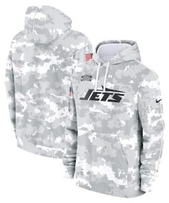 New York Jets Nike 2024 Salute to Service Club Fleece Pullover Hoodie - Arctic Camo