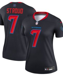 Alternative view of C.J. Stroud Houston Texans Nike Women's Alternate Legend Player Performance Top -  Navy/Red