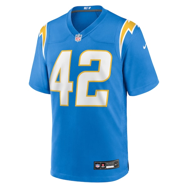 Tucker Fisk Los Angeles Chargers Nike Team Game Jersey - Powder Blue - Image 2
