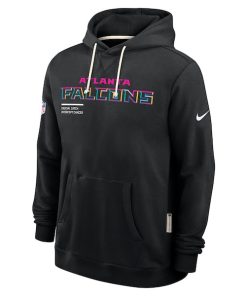 Alternative view of Atlanta Falcons Nike 2025 NFL Crucial Catch Sideline Standard Issue Dri-FIT Hoodie - Black