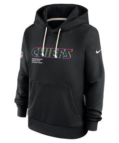 Alternative view of Kansas City Chiefs Nike Women's 2025 NFL Crucial Catch Sideline Standard Issue Dri-FIT Hoodie - Black