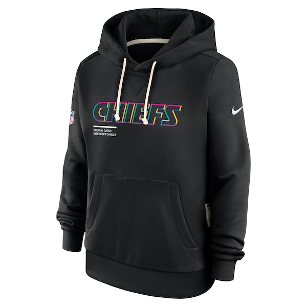 Kansas City Chiefs Nike Women's 2025 NFL Crucial Catch Sideline Standard Issue Dri-FIT Hoodie - Black - Image 2