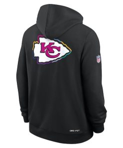 Alternative view of Kansas City Chiefs Nike 2025 NFL Crucial Catch Sideline Standard Issue Dri-FIT Hoodie - Black