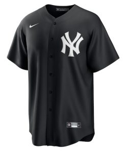 Alternative view of Derek Jeter New York Yankees Nike Lights Out Replica Player Jersey - Black