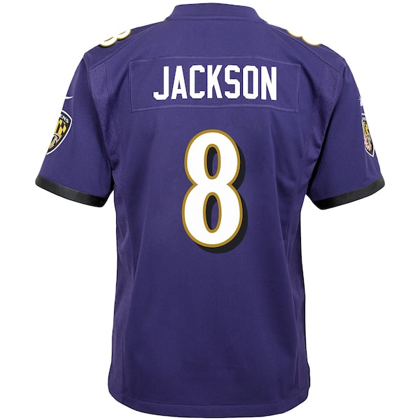 Lamar Jackson Baltimore Ravens Nike Youth Game Jersey - Purple - Image 3