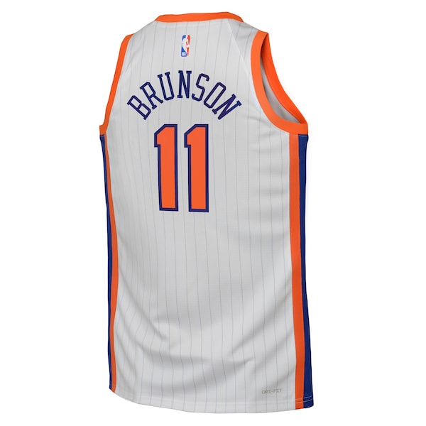 Jalen Brunson New York Knicks Nike Youth 2024/25 Swingman Player Jersey - City Edition - White - Image 3