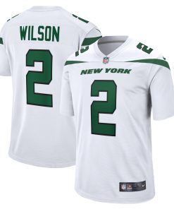 Alternative view of Zach Wilson New York Jets Nike Game Jersey - Gotham Green/Black/White