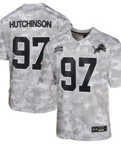 Aidan Hutchinson Detroit Lions Nike Youth 2024 Salute to Service Game Jersey - Arctic Camo