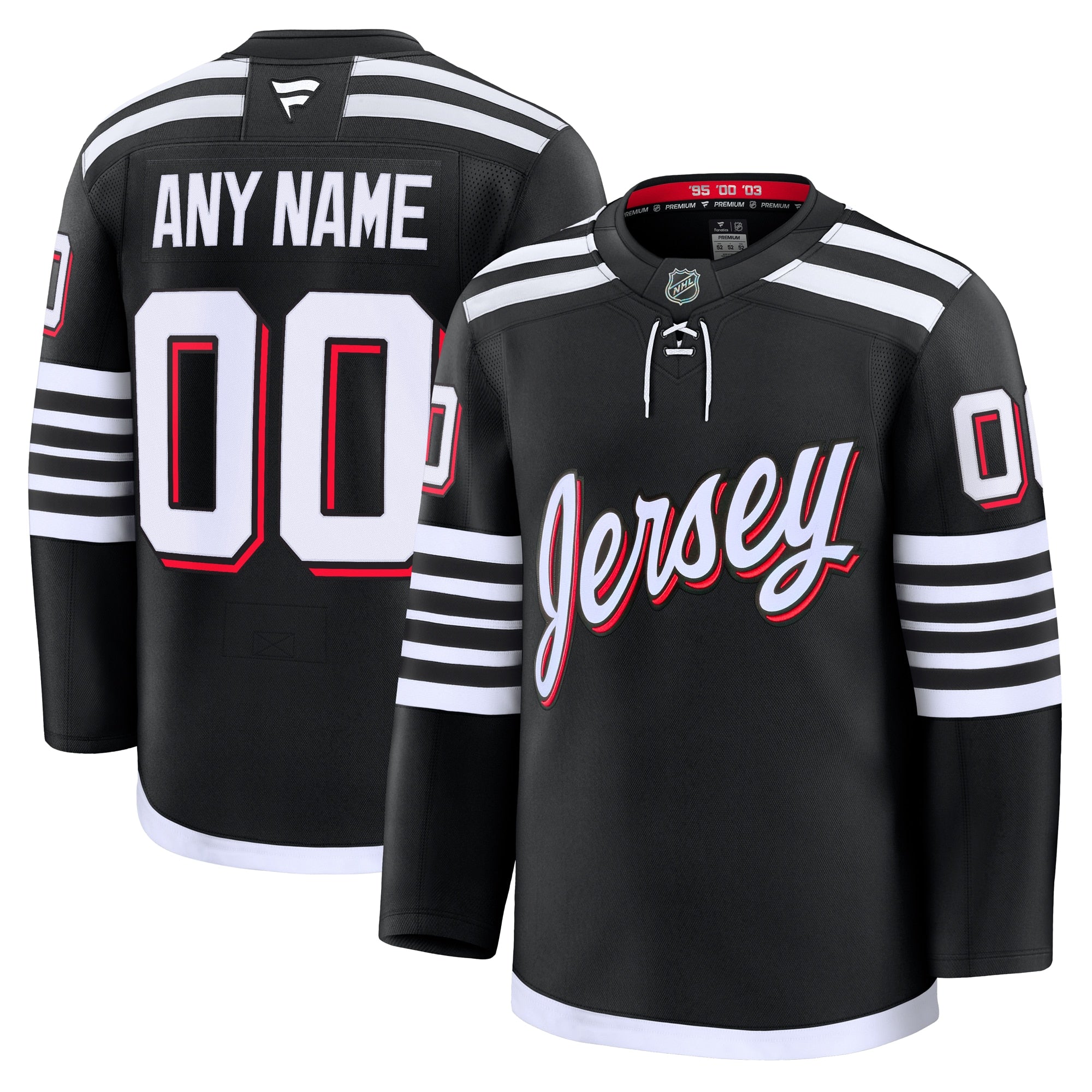 New Jersey Devils Home Premium Custom Jersey - Red/Black/White - Image 10