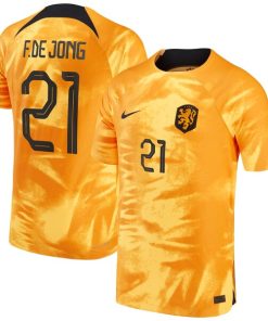 Frenkie de Jong Netherlands National Team Nike 2022/23 Home Vapor Match Authentic Player Jersey - Orange