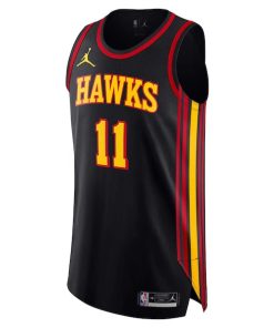 Alternative view of Trae Young Atlanta Hawks Jordan Brand Authentic Player Jersey - Statement Edition - Black