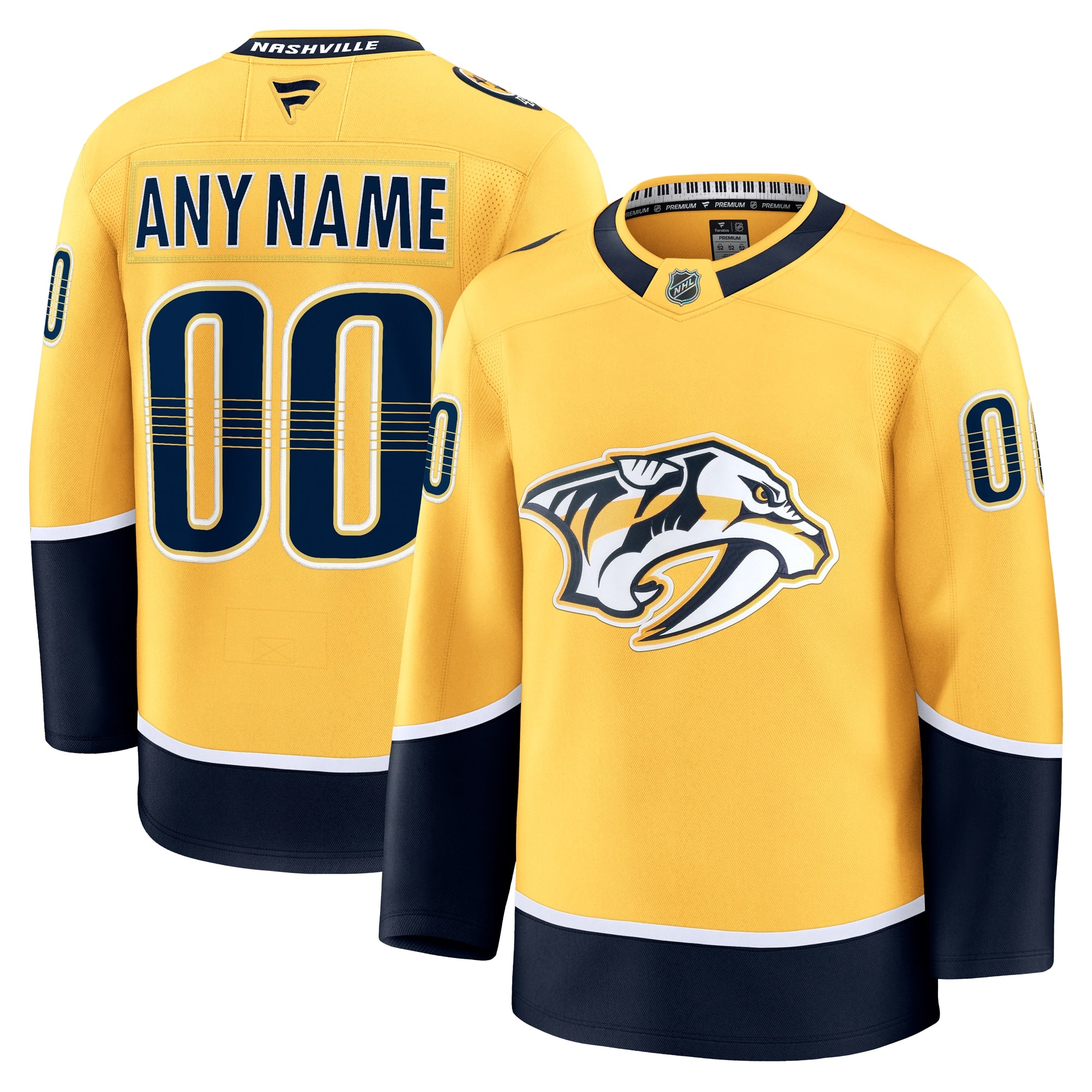 Nashville Predators Away Premium Custom Jersey - White/Gold - Image 10