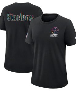 Pittsburgh Steelers Nike Women's 2025 NFL Crucial Catch Tri-Blend Dri-FIT T-Shirt - Black