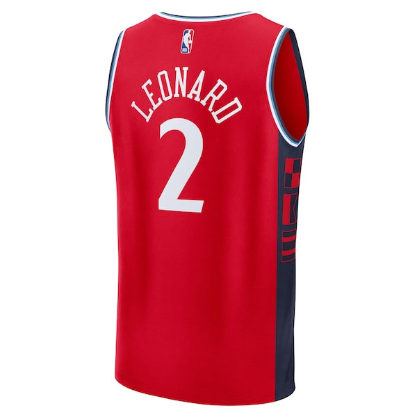 Kawhi Leonard LA Clippers Fast Break Replica Player Jersey - Statement Edition - Red - Image 3