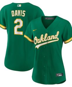Alternative view of Khris Davis Oakland Athletics Nike Women's Alternate Replica Player Jersey - Green/White