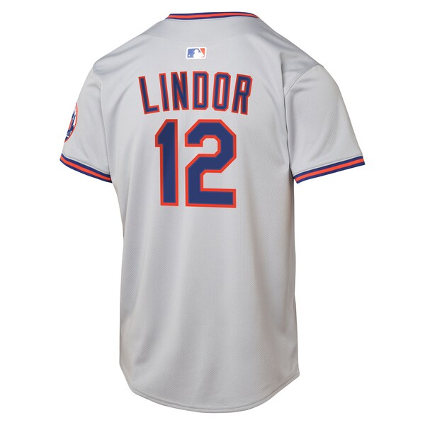 Francisco Lindor New York Mets Nike Youth Road Limited Jersey?ยจC Gray/Rush Blue - Image 4