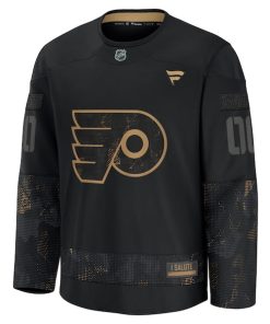 Alternative view of Philadelphia Flyers  2024 Military Appreciation Personalized Long Sleeve Practice Jersey - Black