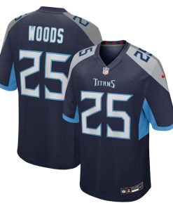 Xavier Woods Tennessee Titans Nike Team Game Jersey -  Navy