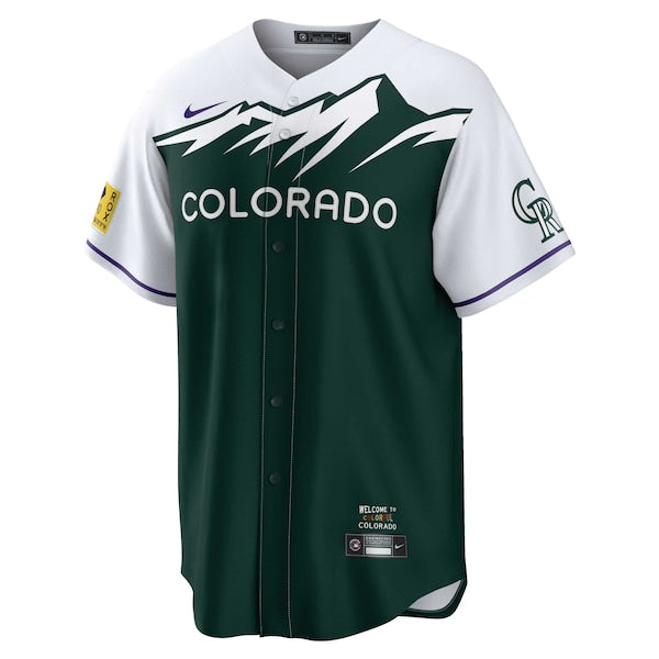 Kris Bryant Colorado Rockies Nike 2022 City Connect Replica Player Jersey - Green - Image 2