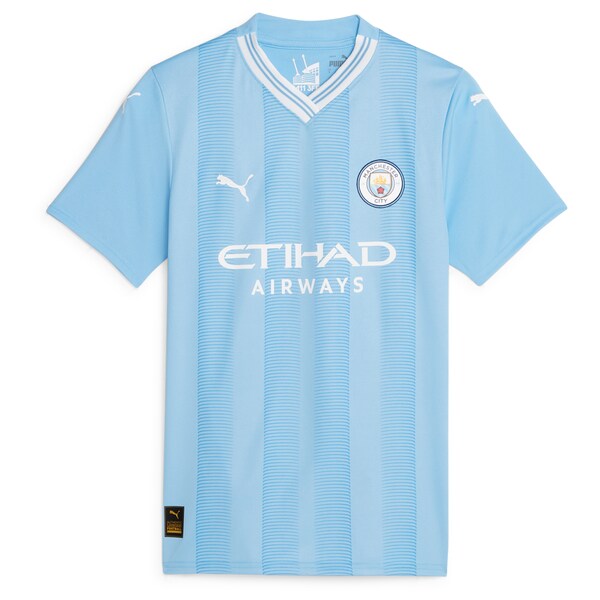 Manchester City Puma Women's 2023/24 Home Replica Custom Jersey - Sky Blue - Image 2