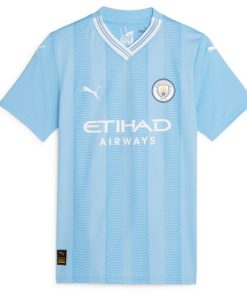 Alternative view of Manchester City Puma Women's 2023/24 Home Replica Jersey - Sky Blue