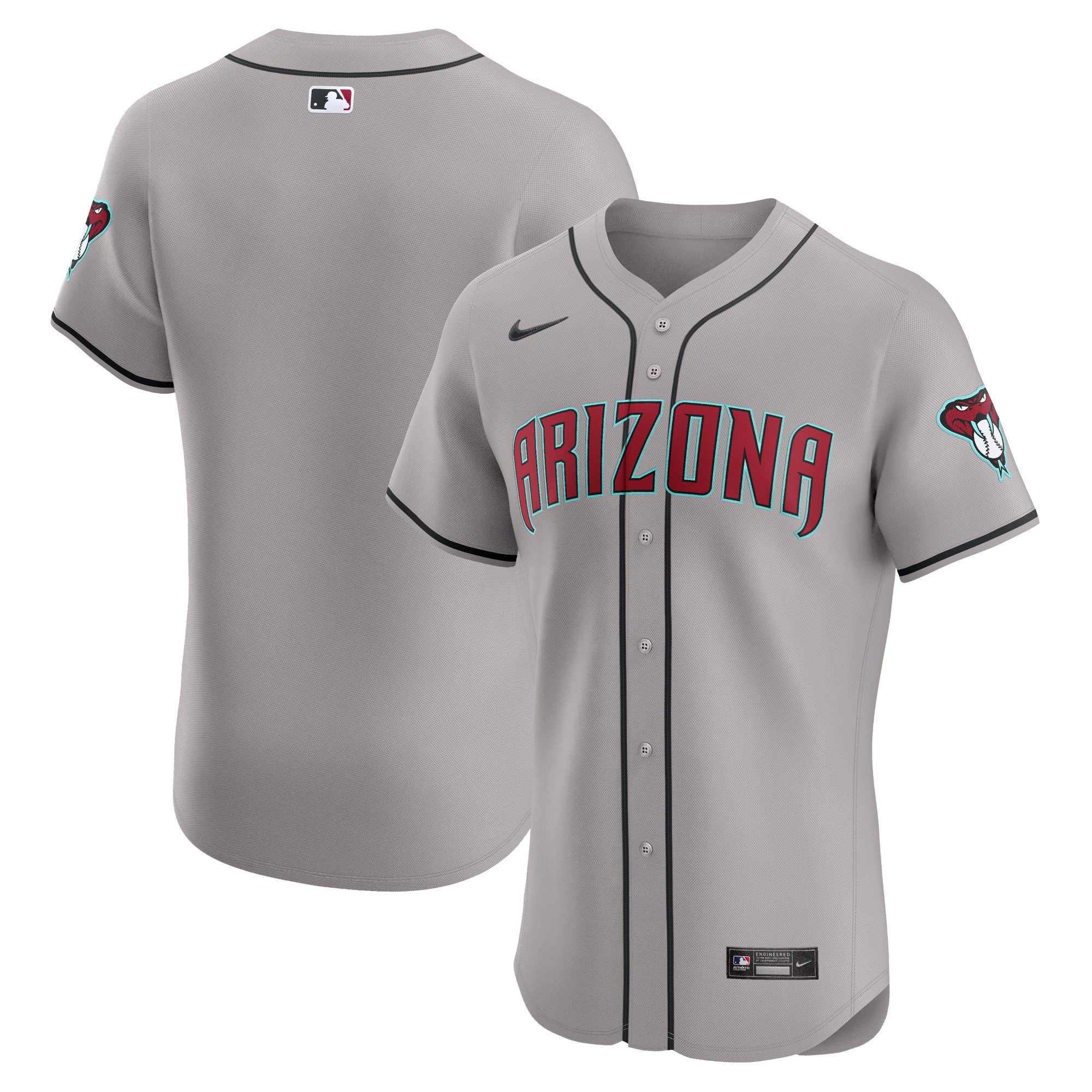 Arizona Diamondbacks Nike Vapor Premier Elite Patch Jersey - Red/Cream/Gray - Image 8