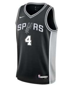 Alternative view of De'Aaron Fox San Antonio Spurs Nike Youth Swingman Jersey - Icon Edition - Black