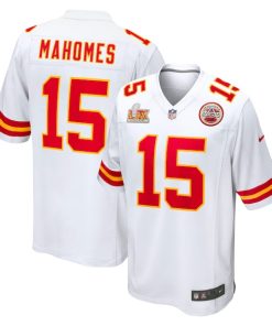 Alternative view of Patrick Mahomes Kansas City Chiefs Nike Super Bowl LIX Game Jersey - White/Red