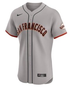 Alternative view of San Francisco Giants Nike Road Vapor Premier Elite Patch Jersey - Gray