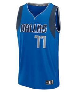 Alternative view of Luka Don?i? Dallas Mavericks  Fast Break Replica Player Jersey - Icon Edition - Blue