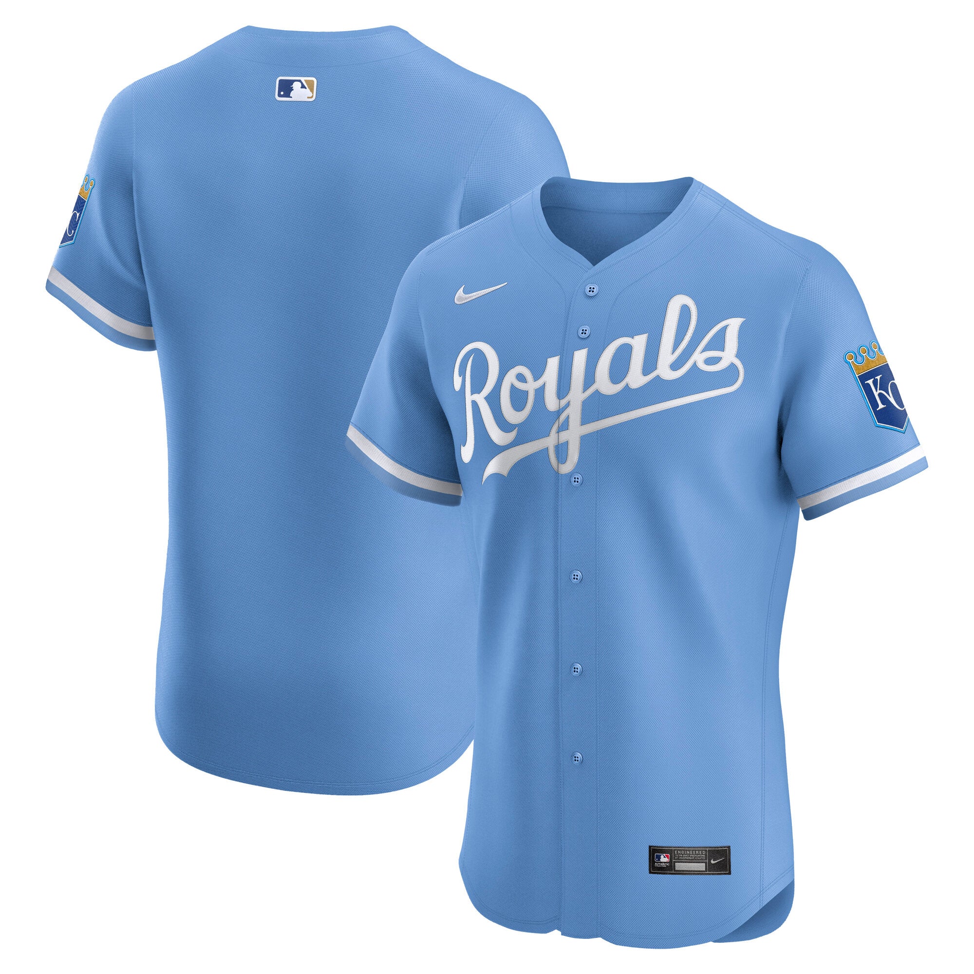 Kansas City Royals Nike Alternate 2 Elite Jersey - Royal/White/Light Blue - Image 6
