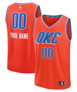Oklahoma City Thunder  Youth Fast Break Custom Jersey - Statement Edition - Orange