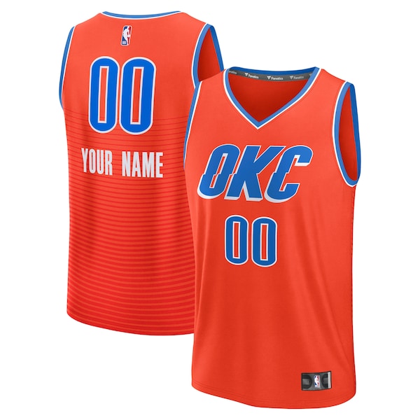 Oklahoma City Thunder Youth Fast Break Custom Jersey - Statement Edition - Orange