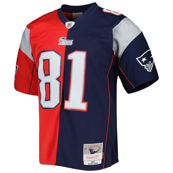 Randy Moss New England Patriots 2007 Split Legacy Replica Jersey - Navy/Red - Image 2