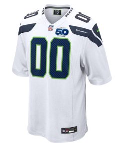 Alternative view of Seattle Seahawks Nike 50th Season Away Custom Game Jersey - White